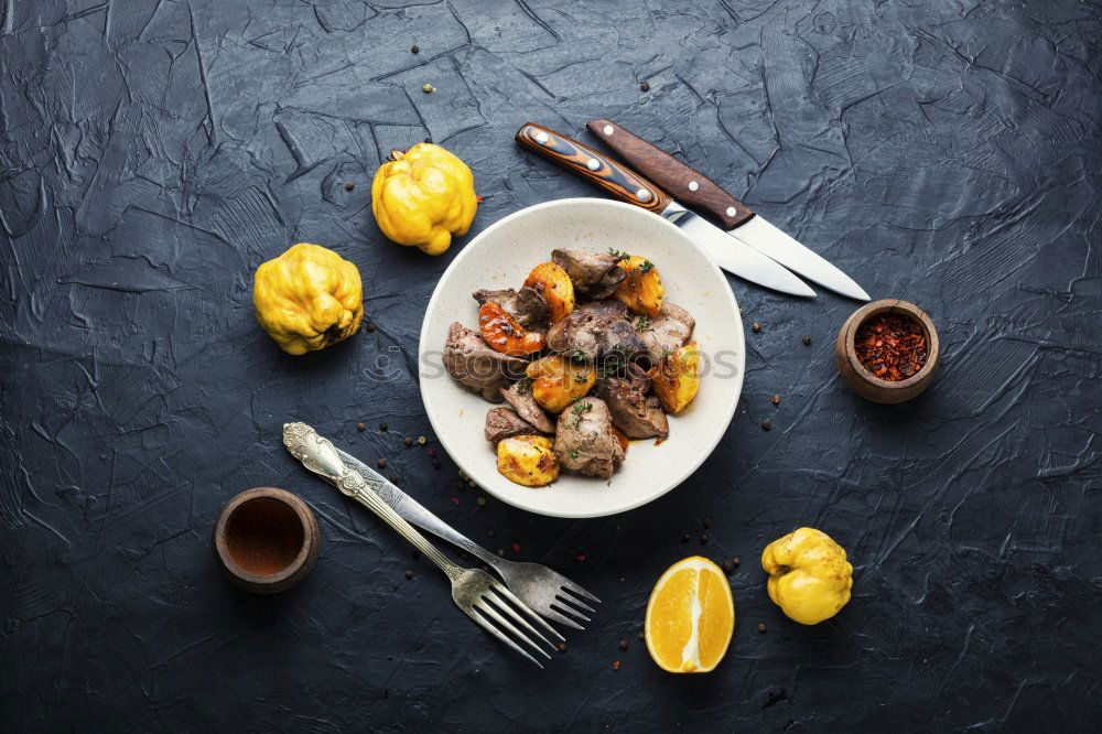 Similar – Image, Stock Photo Fried sausage with potatoes and sauerkraut