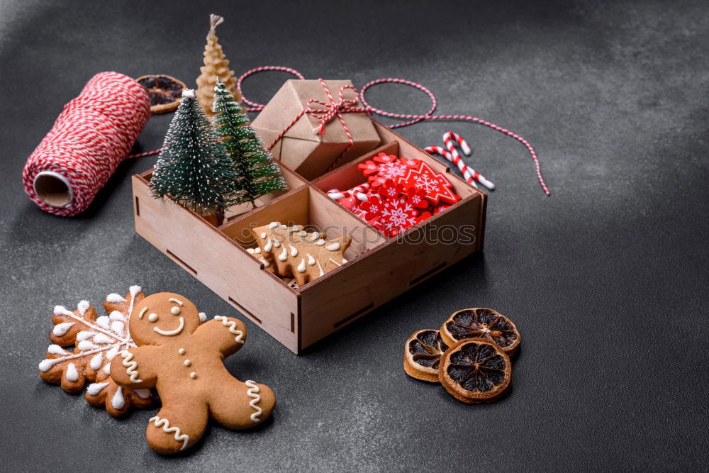 Similar – Christmas tree cookie on a gift