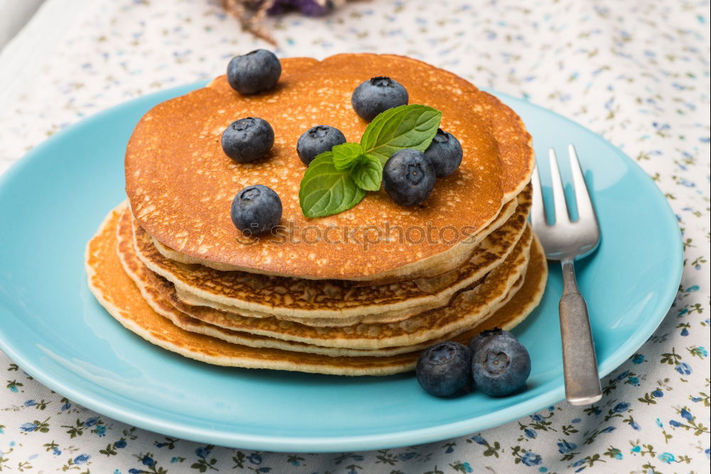 Similar – Image, Stock Photo Pancakes with raspberries and blueberries