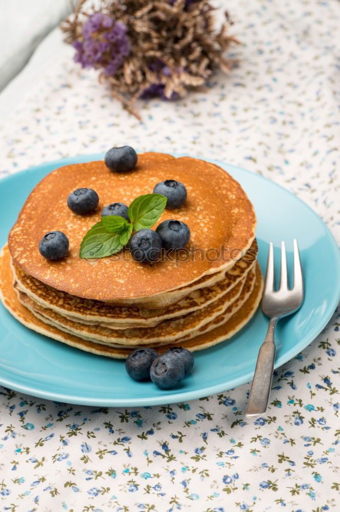 Similar – Image, Stock Photo Pancakes with raspberries and blueberries