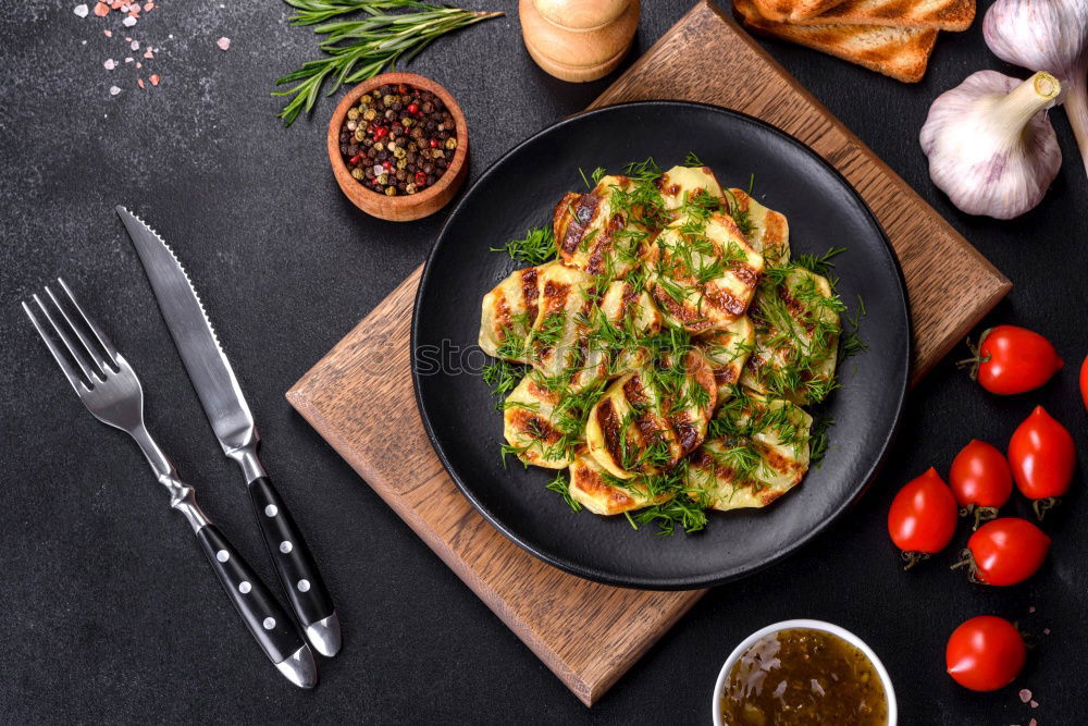 Similar – Image, Stock Photo Lentils with spinach and fried cheese