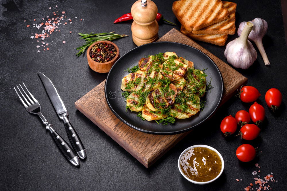 Similar – Image, Stock Photo Balanced diet: beef, steamed vegetables and rice