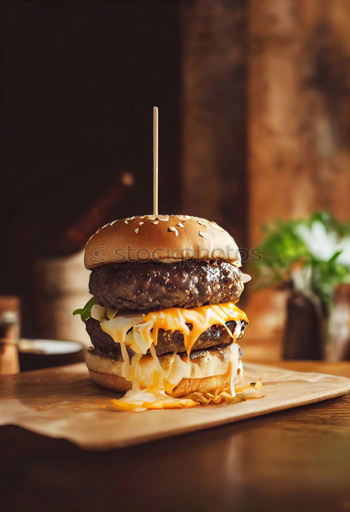Image, Stock Photo Burger & Beer Food