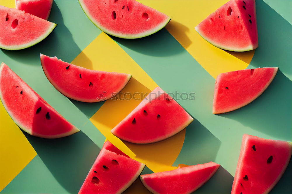 Similar – Pattern red watermelon on background. Flat lay, top view