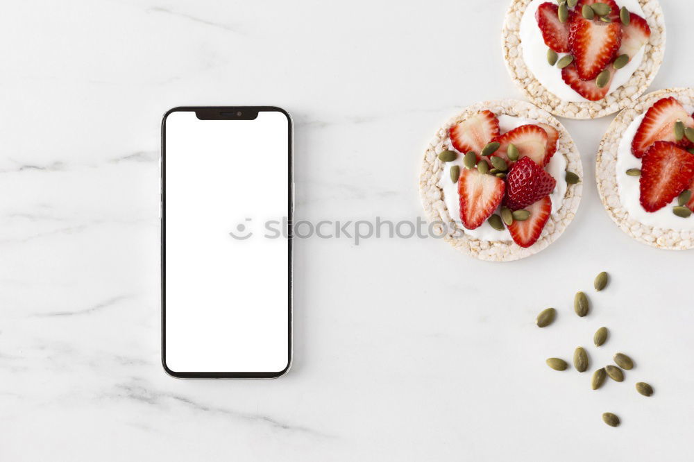 Similar – Healthy food and tablet on white tablet