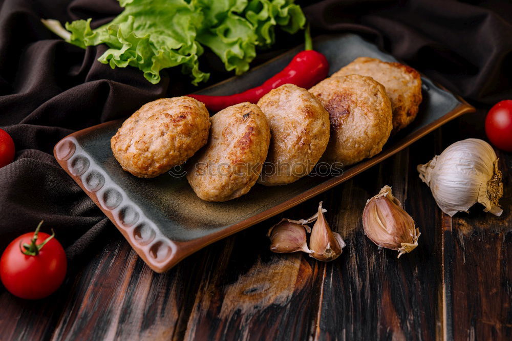 Similar – Image, Stock Photo Grilled sausages on cutting board