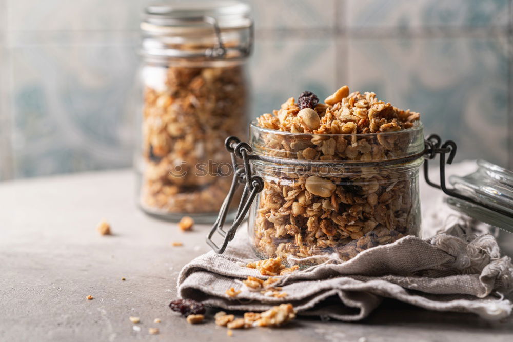 Similar – Image, Stock Photo round cookies made from oat flakes