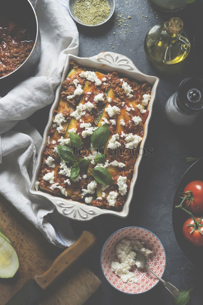 Similar – Image, Stock Photo Flammkuchen with vegetables and green salad