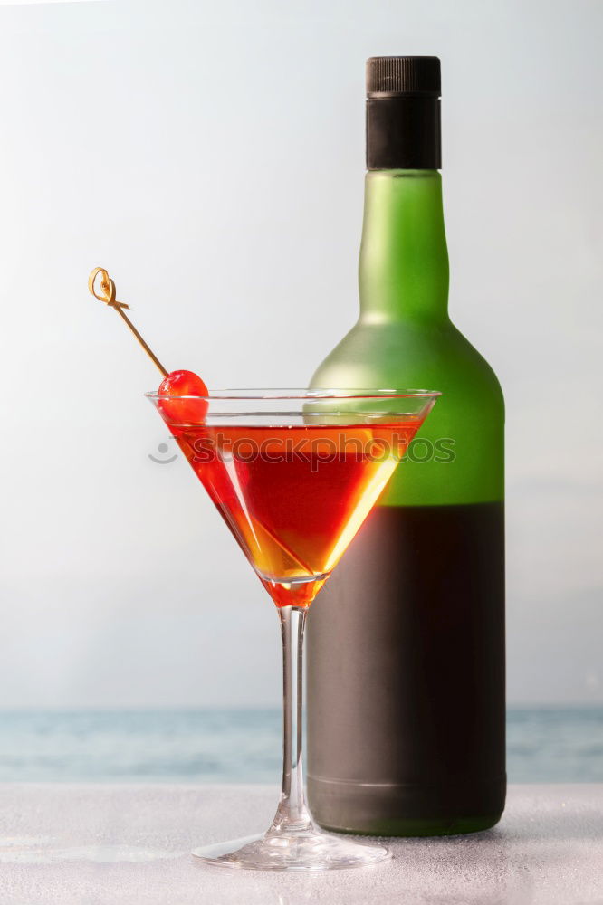 Similar – Hot spicy  cocktail in martini glass