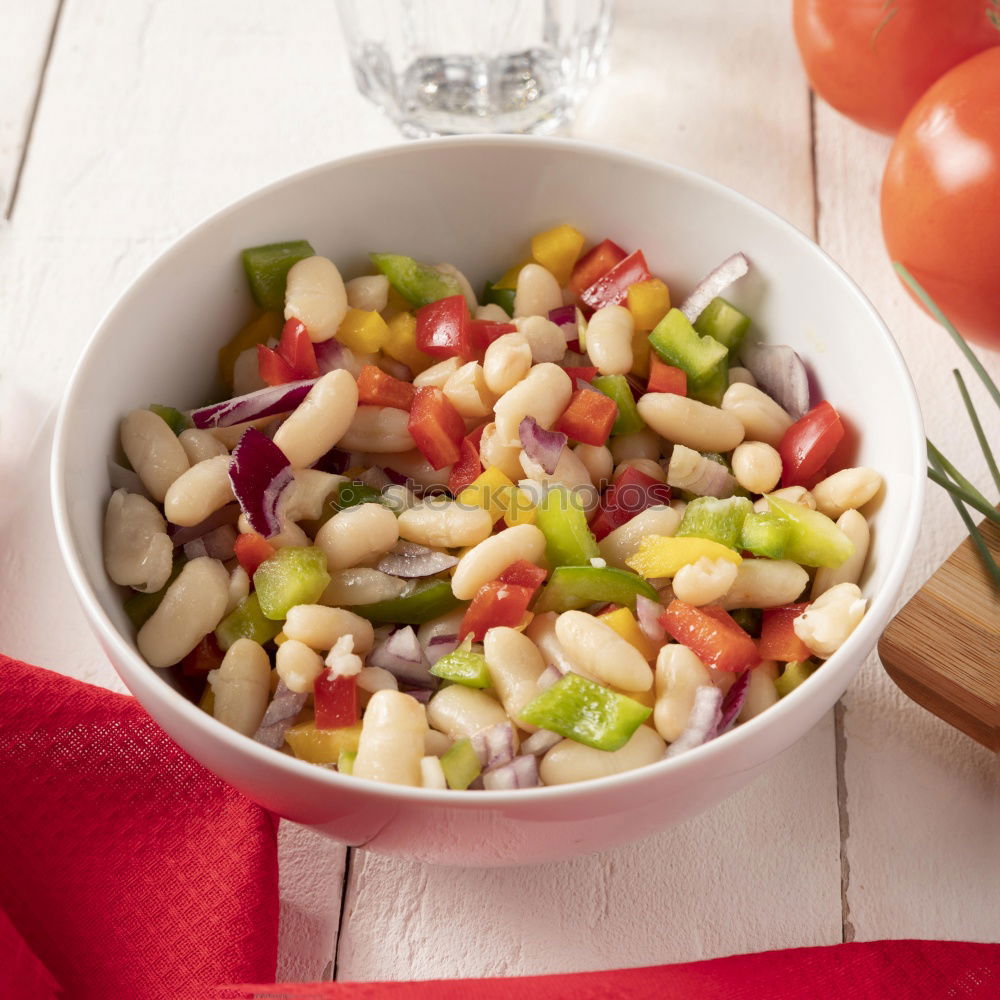 Similar – Image, Stock Photo Chickpea salad in bowl on wooden background