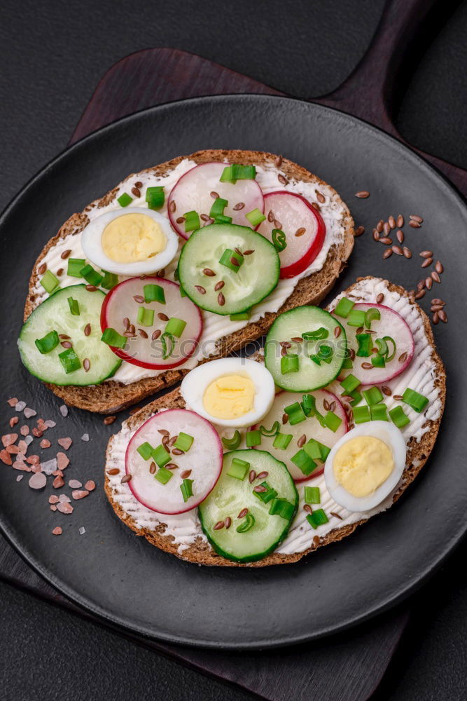 Similar – Image, Stock Photo Crispbread with cream cheese