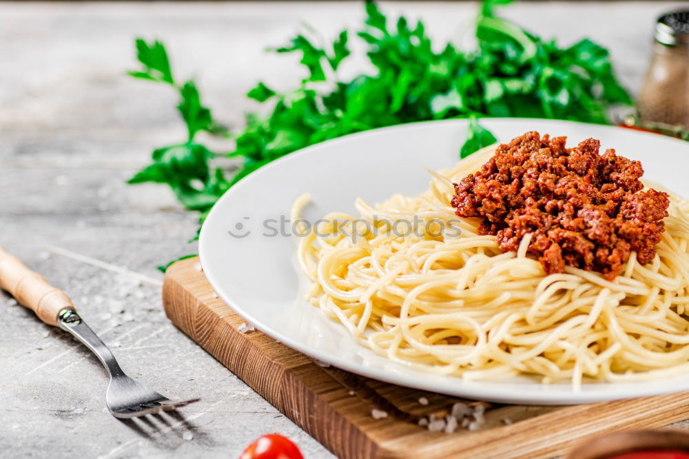 Similar – Image, Stock Photo Lunch with Spaghetti Food