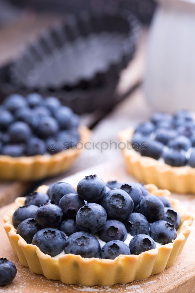 Similar – Delicious tartlets with raspberries and blueberries