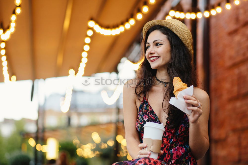 Similar – Image, Stock Photo Woman with smartphone in cafe