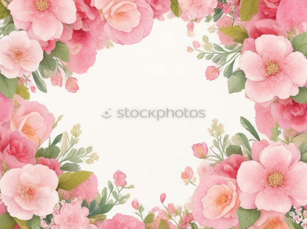 Similar – Image, Stock Photo Pastel pink flowers frame