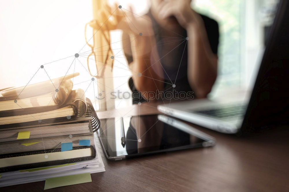 Similar – Woman in armchair using laptop and drinking coffee