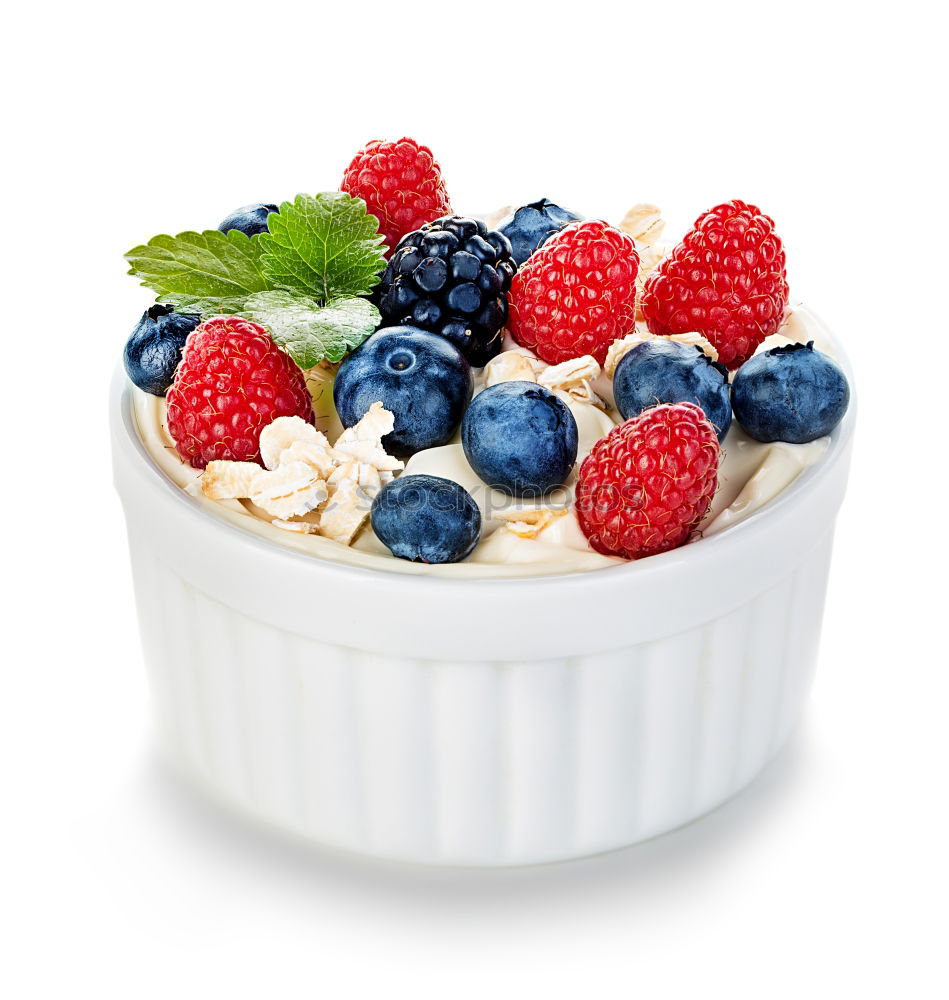 Similar – Image, Stock Photo Oatmeal, mint and berries