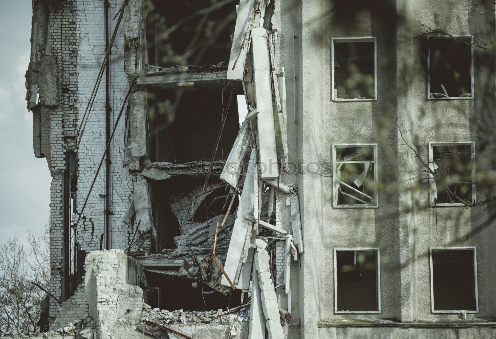 Similar – Image, Stock Photo Ruined abandoned building from below