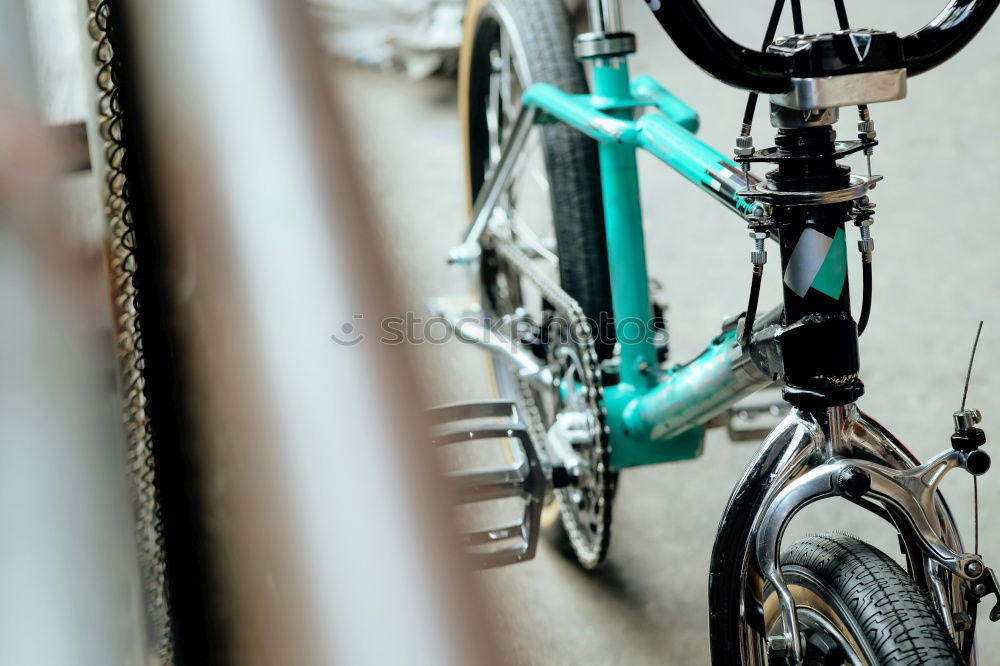 Image, Stock Photo vintage racing bike chrome fork brake