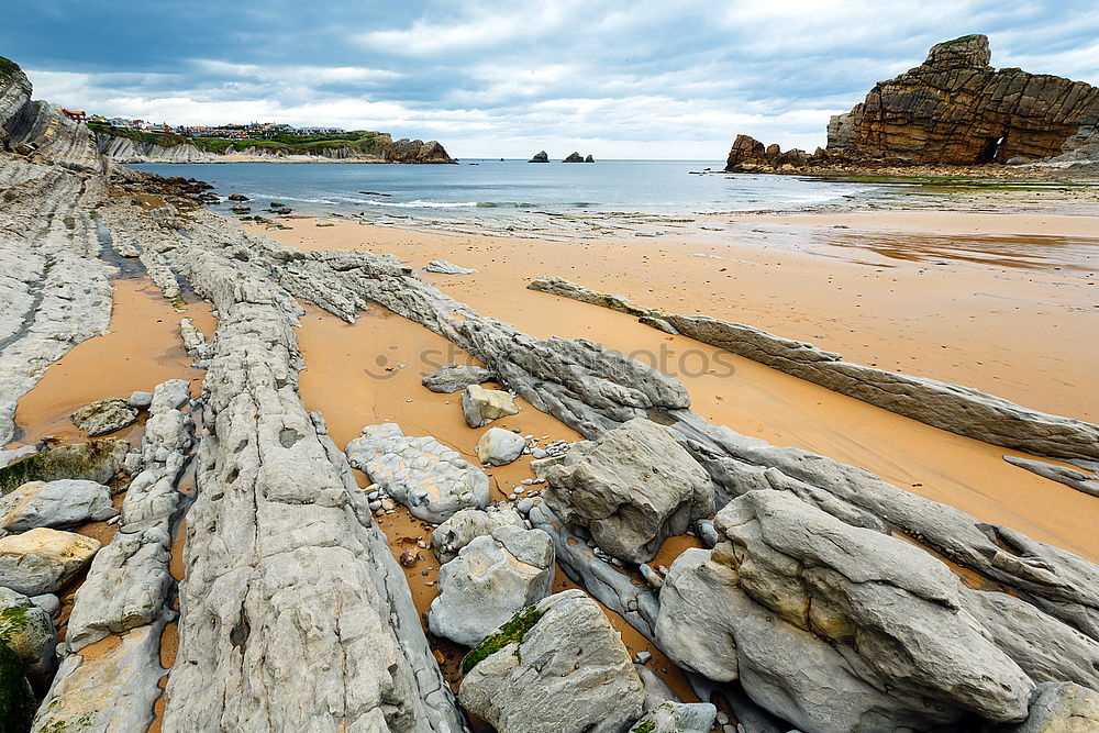 Similar – Sandy shore and mountains