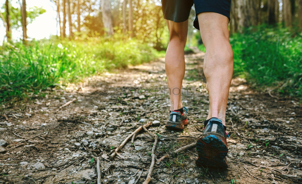Image, Stock Photo Feet of man participating in trail race