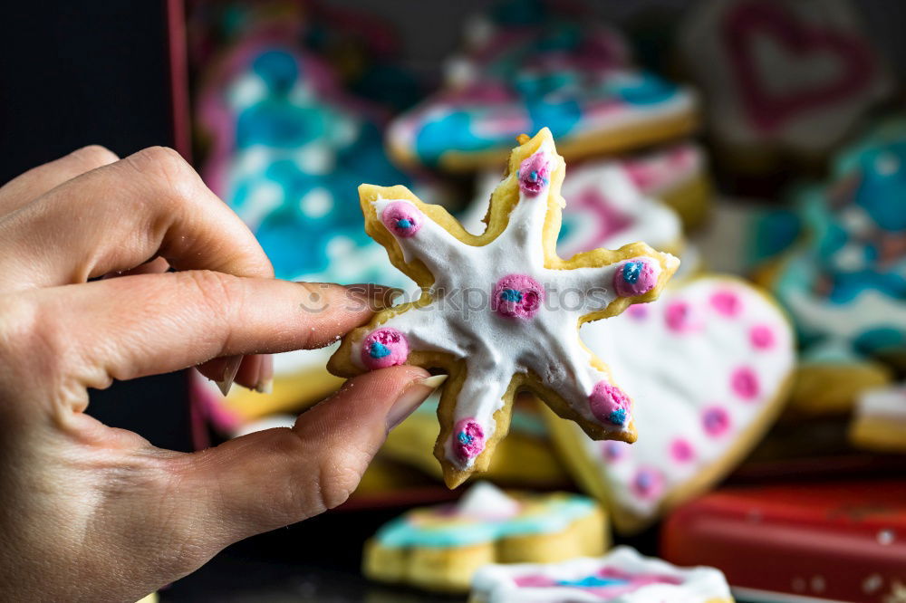 Similar – Image, Stock Photo Making cupcake for christmas time