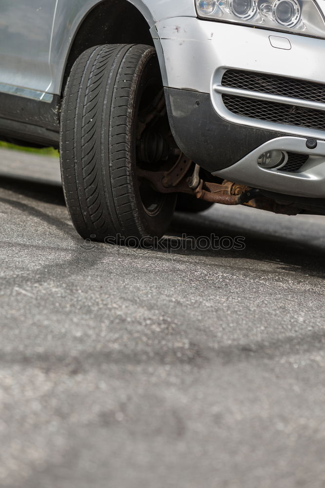 Similar – Bent rear tyre of a bicycle