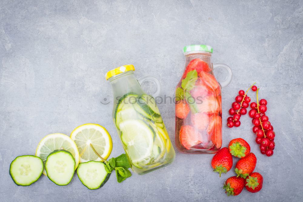 Similar – Image, Stock Photo Green and red juice in flashs