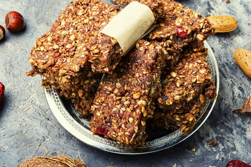 Similar – Image, Stock Photo round cookies made from oat flakes