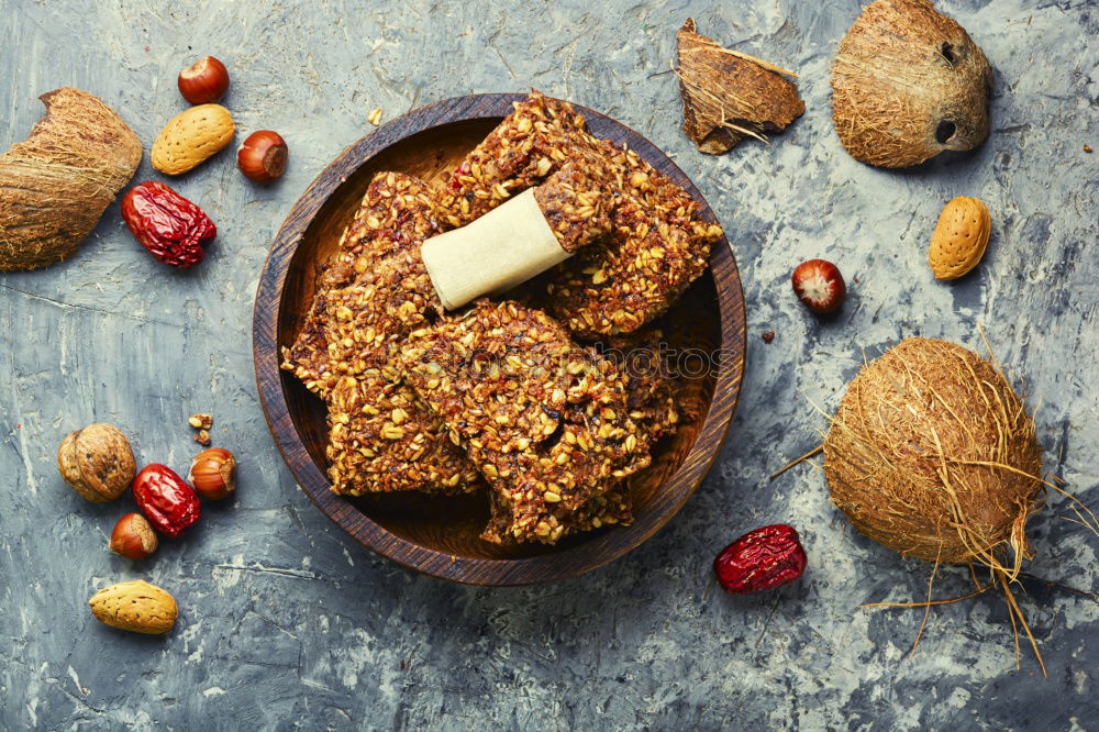 Similar – Image, Stock Photo round cookies made from oat flakes