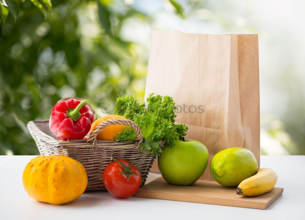 Similar – Image, Stock Photo Cloth bag with vegetables on wooden background.