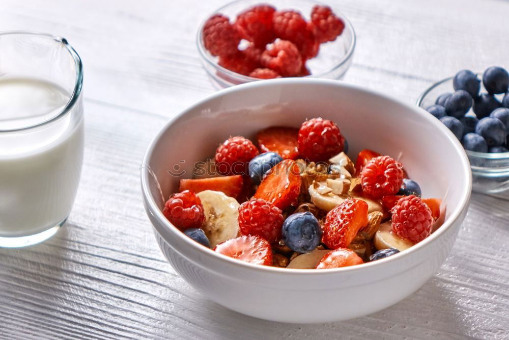 Similar – Image, Stock Photo Cornflakes in a bowl Fruit