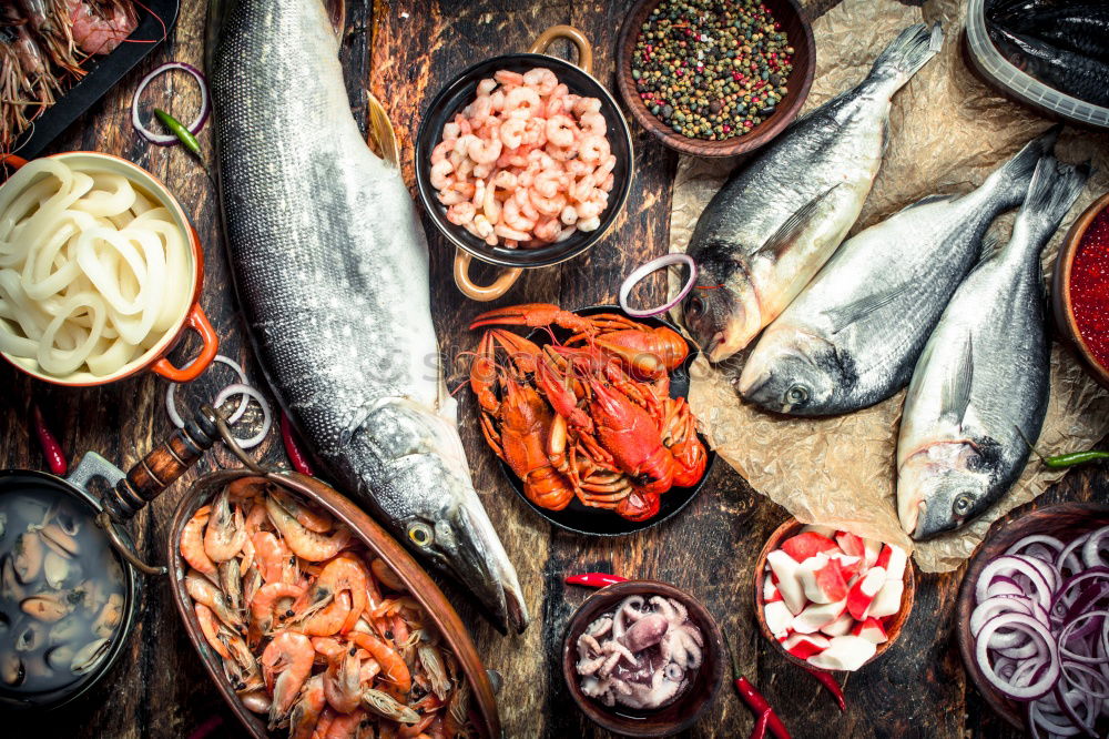 Similar – Image, Stock Photo Dorado baked fish and vegetables