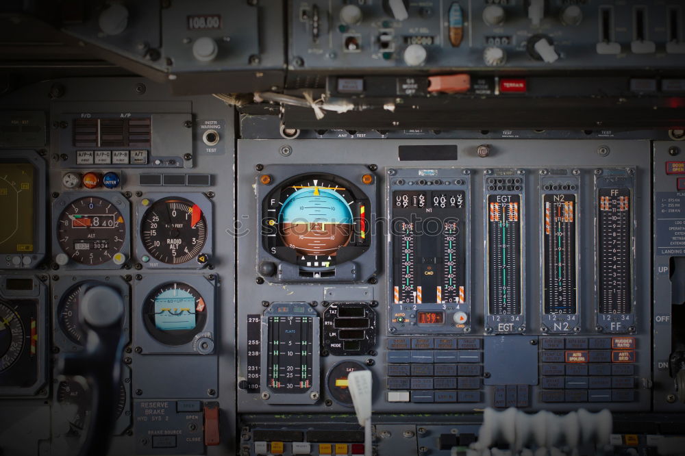 Image, Stock Photo Interior of a pilot cockpit cabin private jet