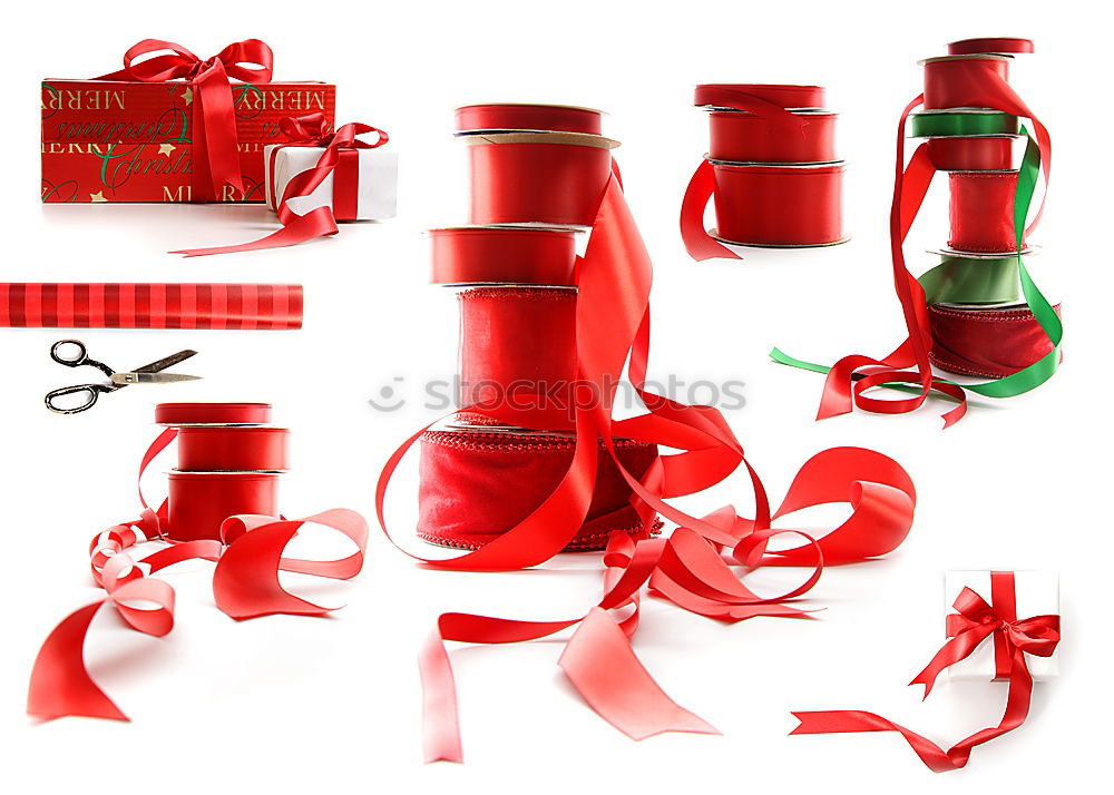 Similar – Image, Stock Photo Christmas present with bows and decoration