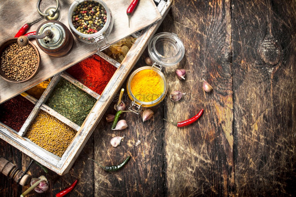 Similar – Image, Stock Photo Set of various spices on table