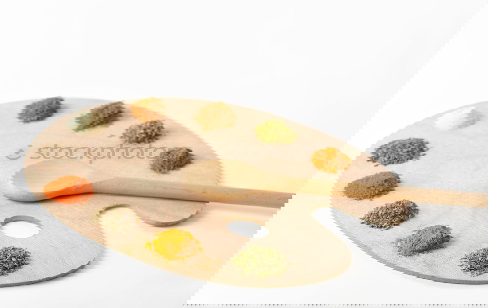 Image, Stock Photo Different spices in wooden spoons