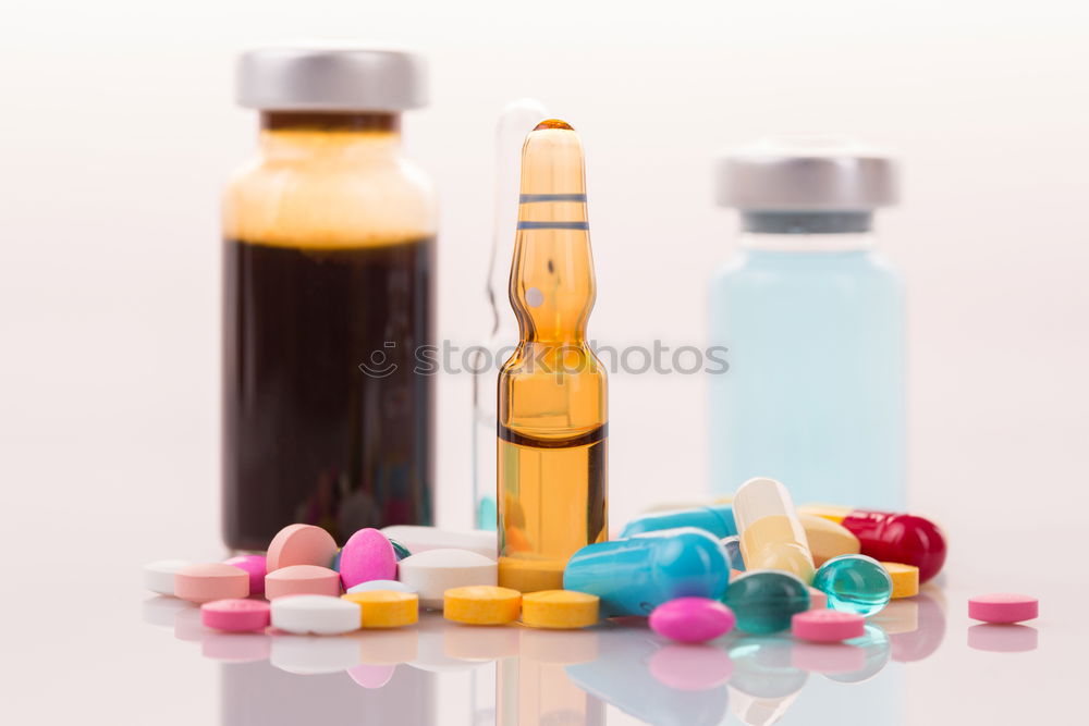 Similar – blank clipboard, medicine bottles, stethoscope, pills