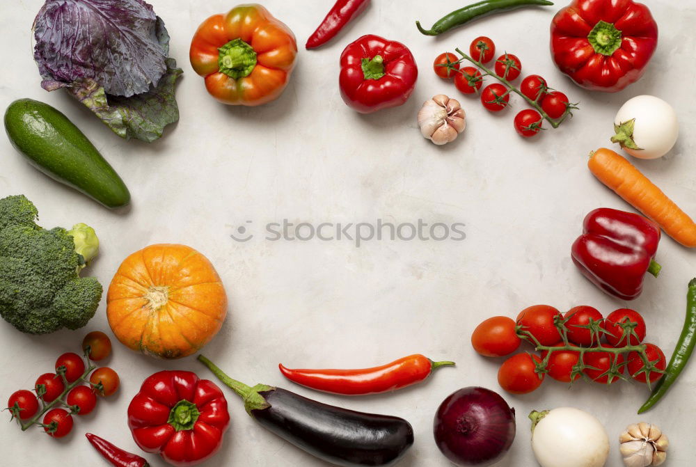 Similar – Fresh tomato, cucumber and pepper