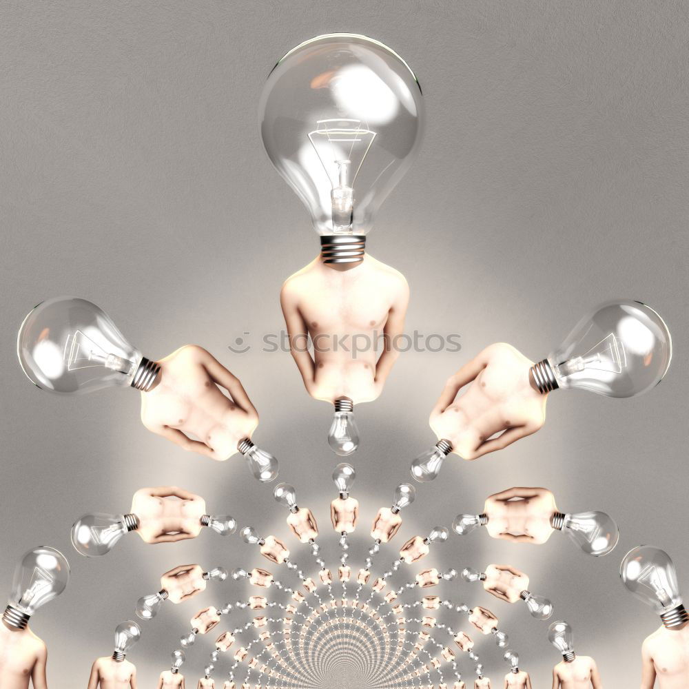 Similar – Image, Stock Photo Idea and teamwork concept Vintage bulbs on wall background