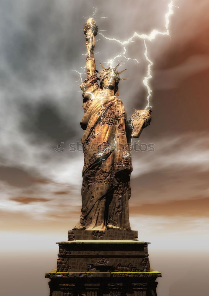 Similar – Foto Bild Skulptur von Neptun mit Dreizack unter dem Sonnenuntergangshimmel