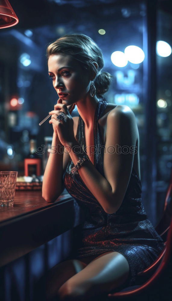 Similar – Image, Stock Photo Young woman smoking shisha