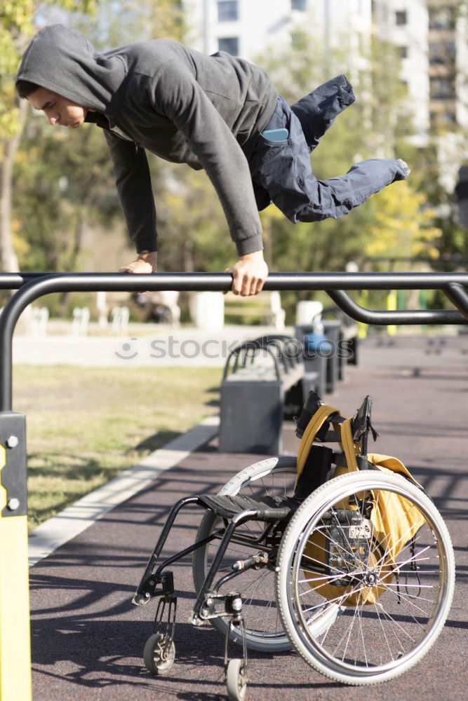 Similar – Image, Stock Photo Handsome young man on bike in the city.