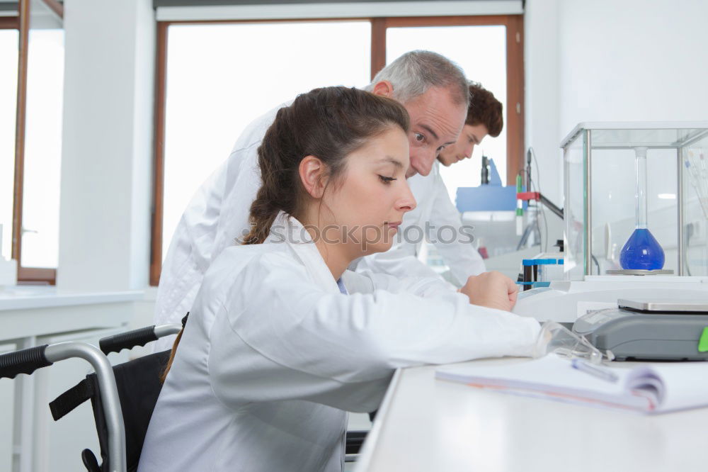 Similar – Image, Stock Photo Woman looking at microscope