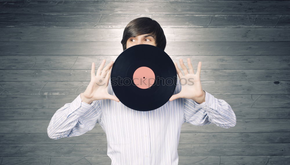 Similar – Image, Stock Photo outdoor photo session with a bass player and his instruments