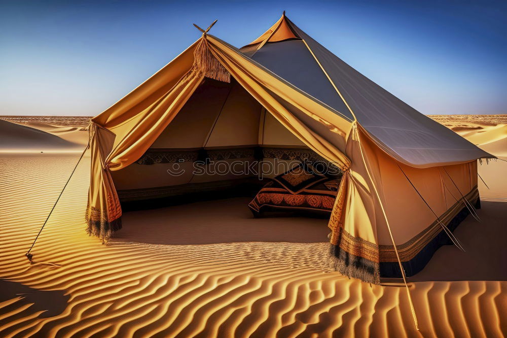 Similar – Interior of the temporary stretch tent Bedoiun in the Agafay desert, Morocco