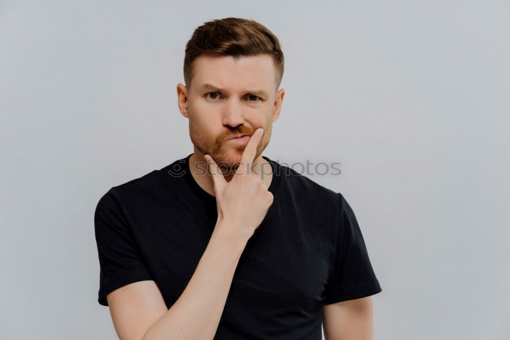 Similar – Image, Stock Photo Yoga teacher portrait. Red hair man with a red beard