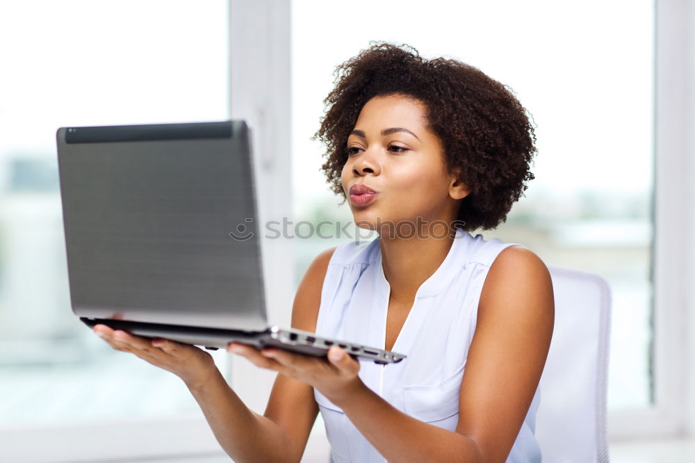 Similar – Image, Stock Photo Young student woman using her laptop