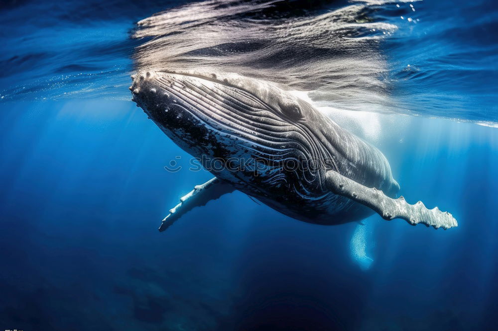 Similar – Dolphin swims in front of coral reef