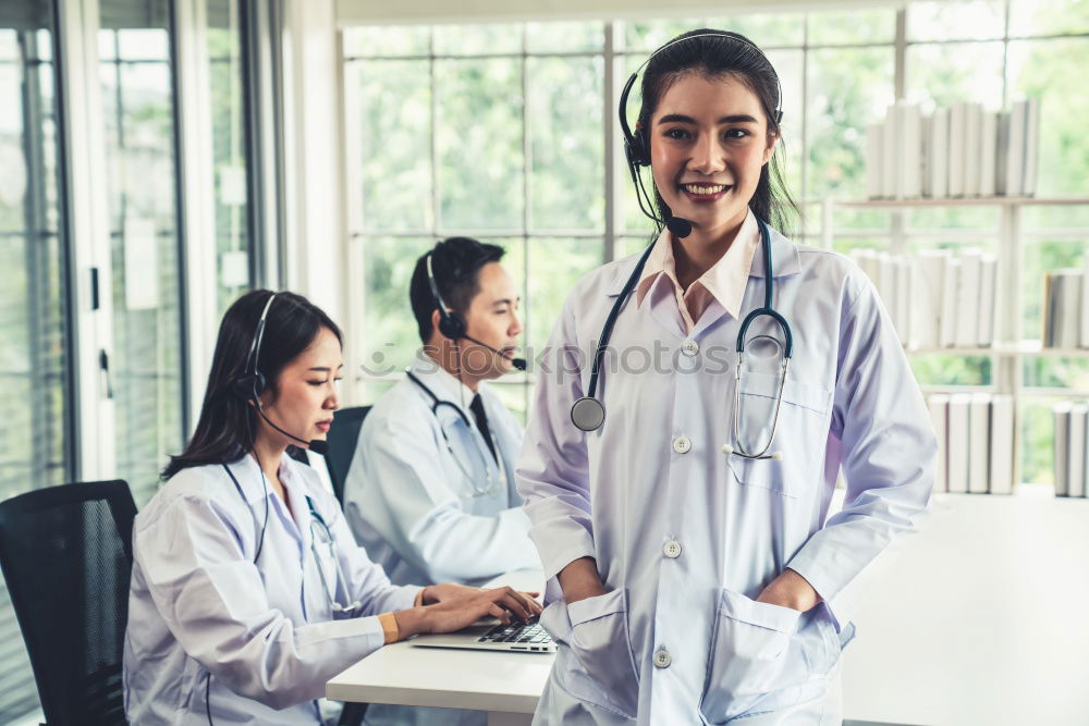 Similar – Image, Stock Photo People in whites in hall